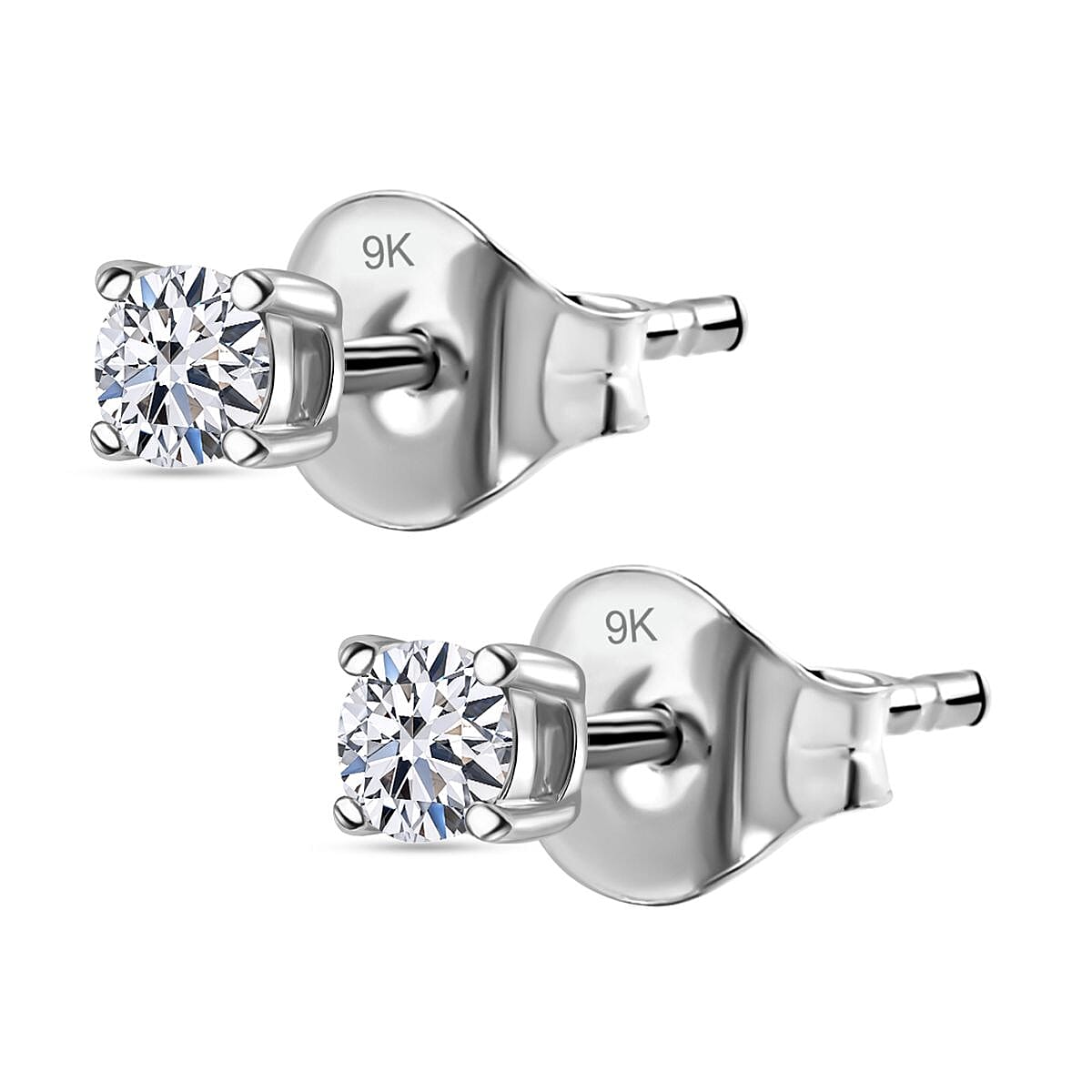 Luxuriant Diamond-1.51 Ct. Lab Grown Diamond Solitaire Stud Earrings in 9K White Gold