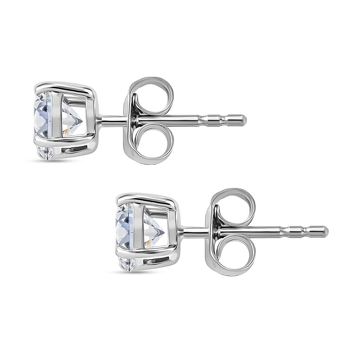Luxuriant Diamond-1.51 Ct. Lab Grown Diamond Solitaire Stud Earrings in 9K White Gold