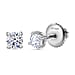 LUXURIANT Diamond 950 Platinum IGI Certified Lab Grown Diamond Solitaire Stud Earrings with Screw Back 2.00 Ct.