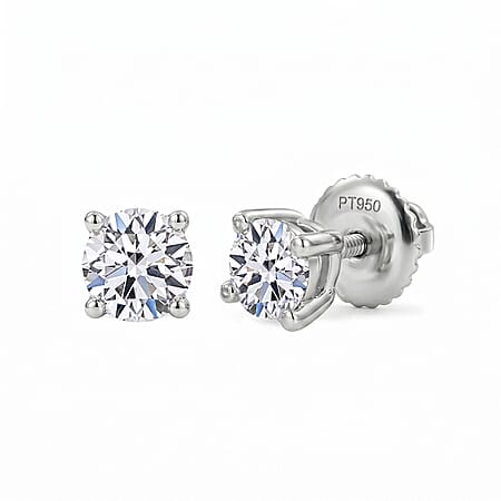 LUXURIANT 0.5 Ct Lab Grown Diamond Solitaire Stud Screw Back Earring in 950 Platinum SGL Certified LUXURIANT 0.5 Ct Lab Grown Diamond Solitaire Stud Screw Back Earring in 950 Platinum SGL Certified