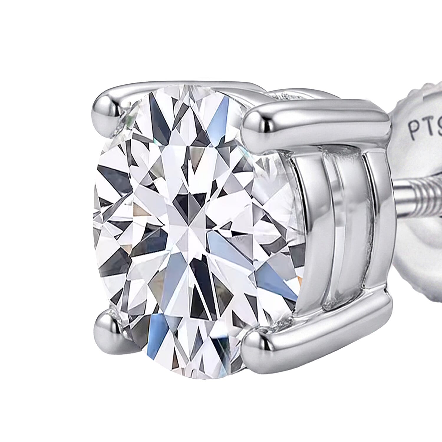 Luxuriant Diamond 950 Platinum SGL Certified Lab Grown Diamond (VS-E/F) Solitaire Stud Screw Back Earring 0.5 Ct.