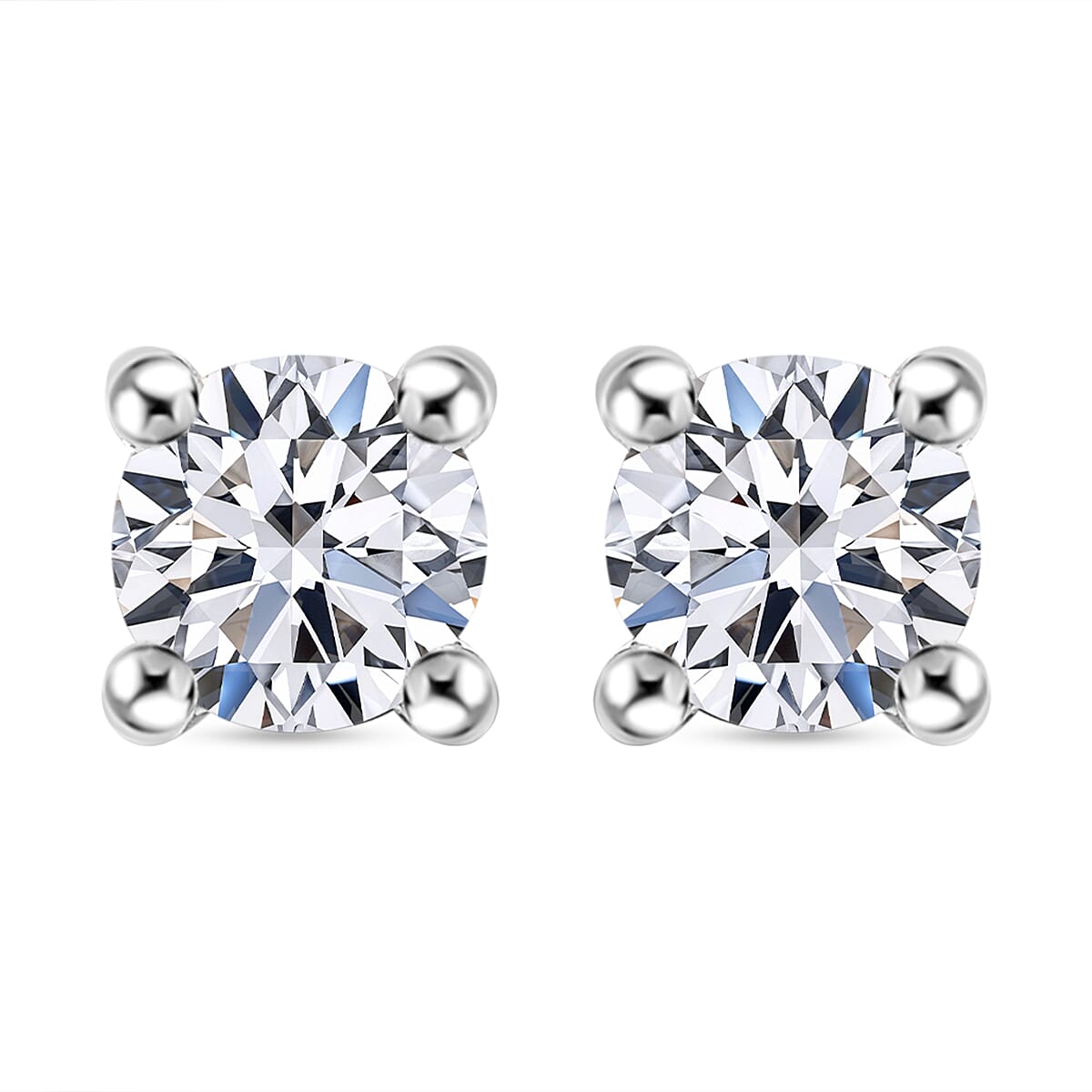 Luxuriant Diamond 950 Platinum SGL Certified Lab Grown Diamond (VS-E/F) Solitaire Stud Screw Back Earring 0.5 Ct.