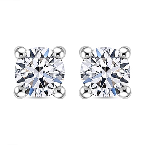 Luxuriant Diamond 950 Platinum SGL Certified Lab Grown Diamond (VS-E/F) Solitaire Stud Screw Back Earring 0.5 Ct.