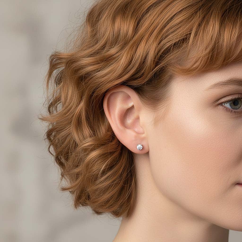 Luxuriant Diamond 950 Platinum SGL Certified Lab Grown Diamond (VS-E/F) Solitaire Stud Screw Back Earring 0.5 Ct.