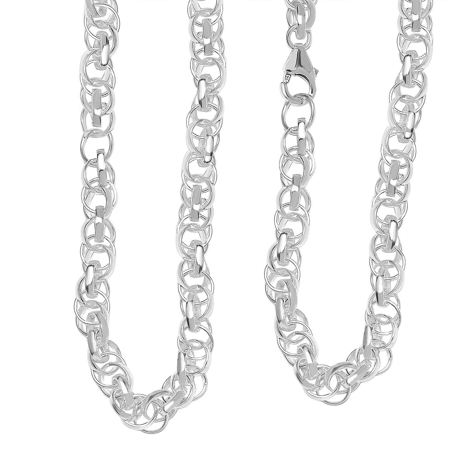 Vicenza Close Out - Prince of Wales - Sterling Silver Necklace with Lobster Clasp (Size - 20) Silver Wt. 25.00 Gms.