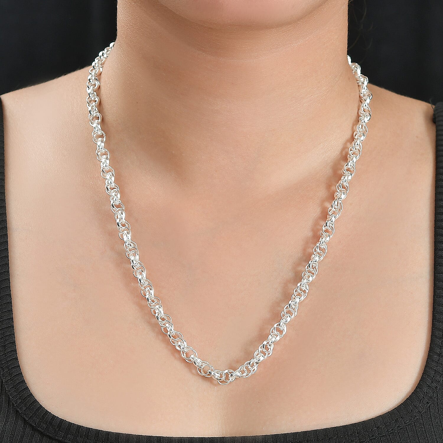 Vicenza Close Out - Prince of Wales - Sterling Silver Necklace with Lobster Clasp (Size - 20) Silver Wt. 25.00 Gms.