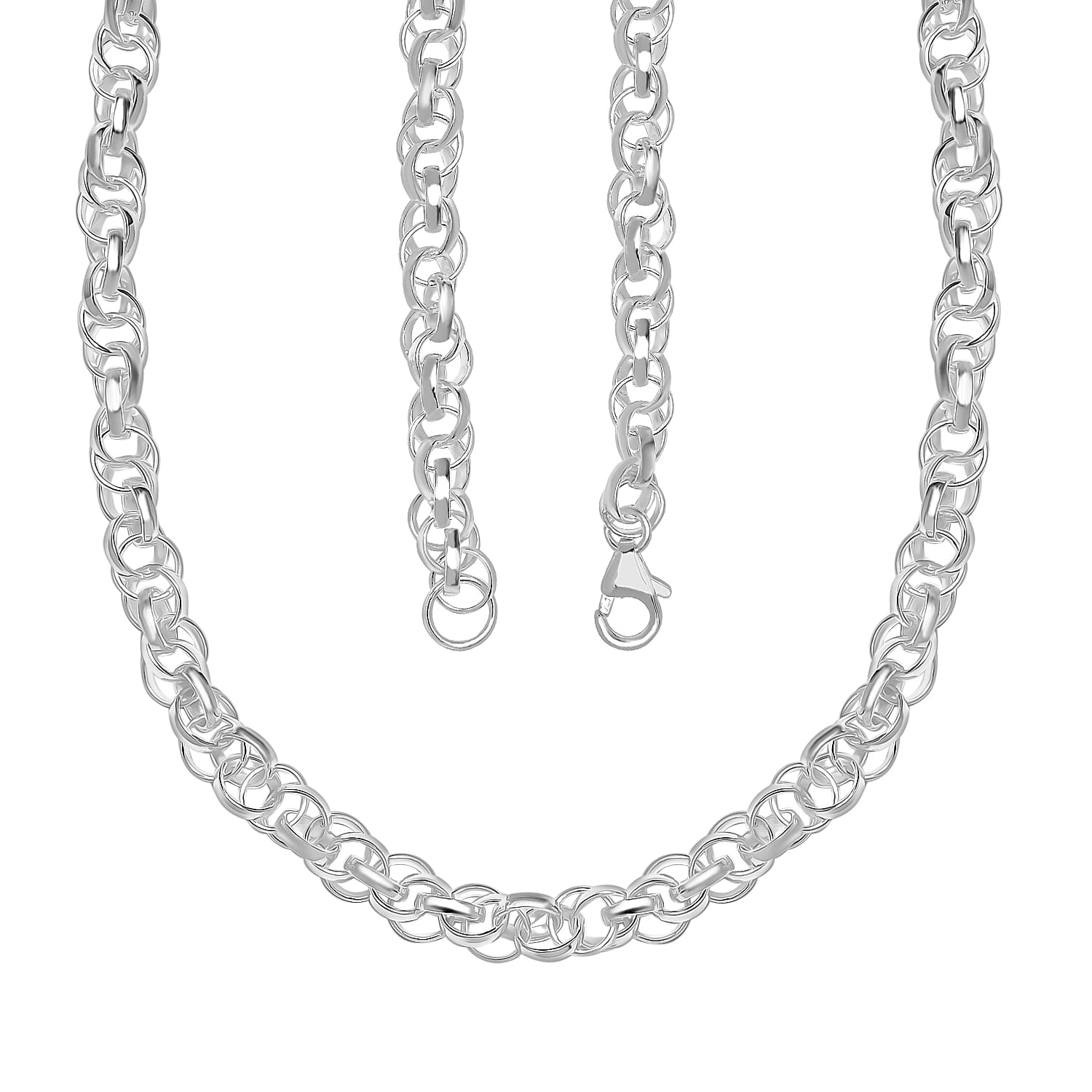 Vicenza Close Out - Prince of Wales - Sterling Silver Necklace with Lobster Clasp (Size - 20) Silver Wt. 25.00 Gms.