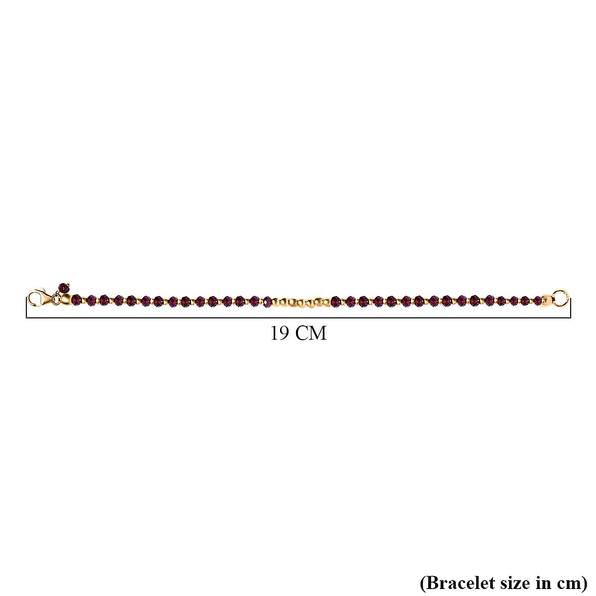 Rhodolite Garnet Bracelet (Size - 7.5) in 18K YG Plating Sterling Silver 20.0 Ct