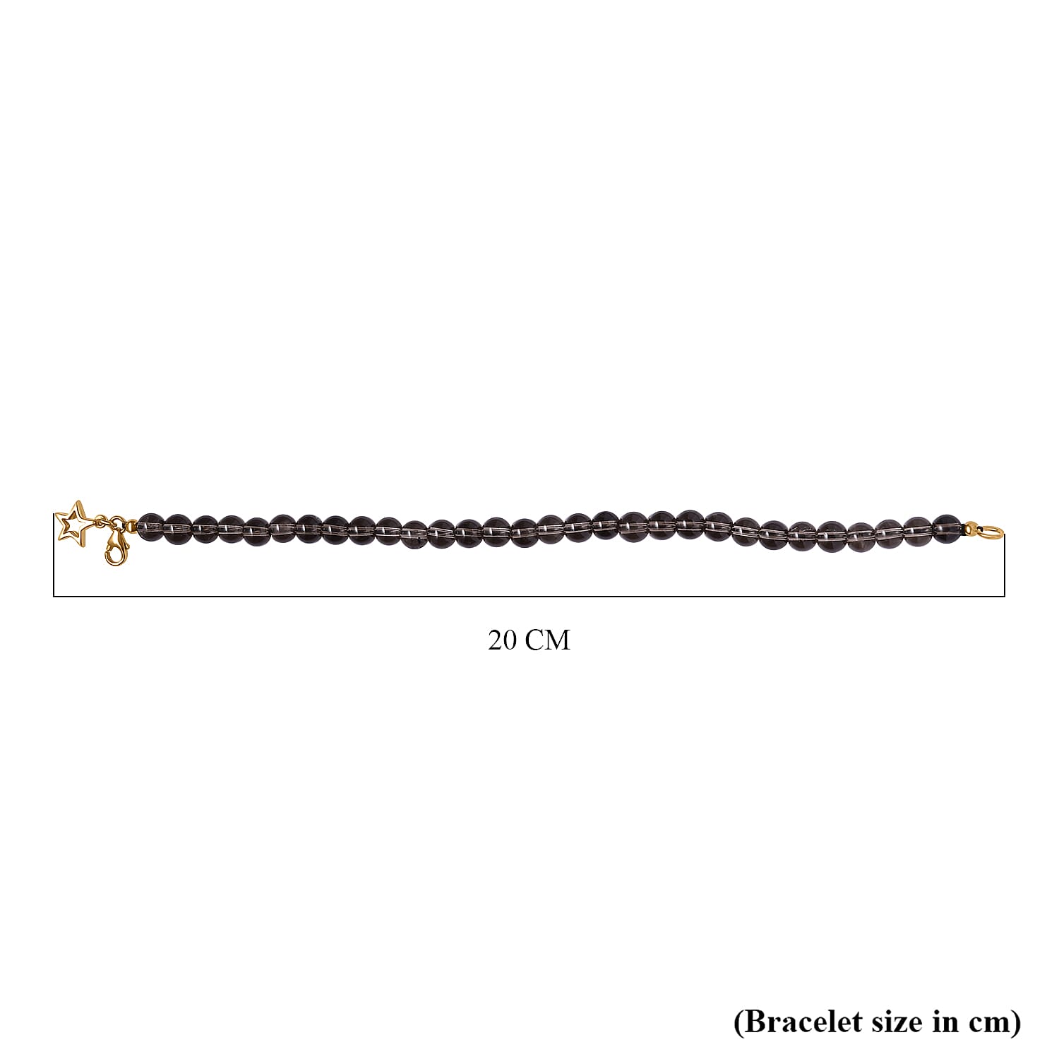 Smoky Quartz  Bracelet (Size - 7.5) in 18K Vermeil Yellow Gold Plated Rhodium Overlay Sterling Silver 45.0 Ct.