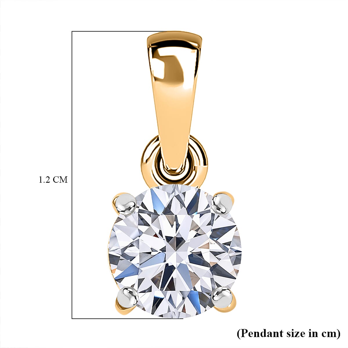 Luxuriant - 9K Yellow Gold SGL Certified Lab Grown Diamond (VS-EF) Solitaire Pendant 0.50 Ct.