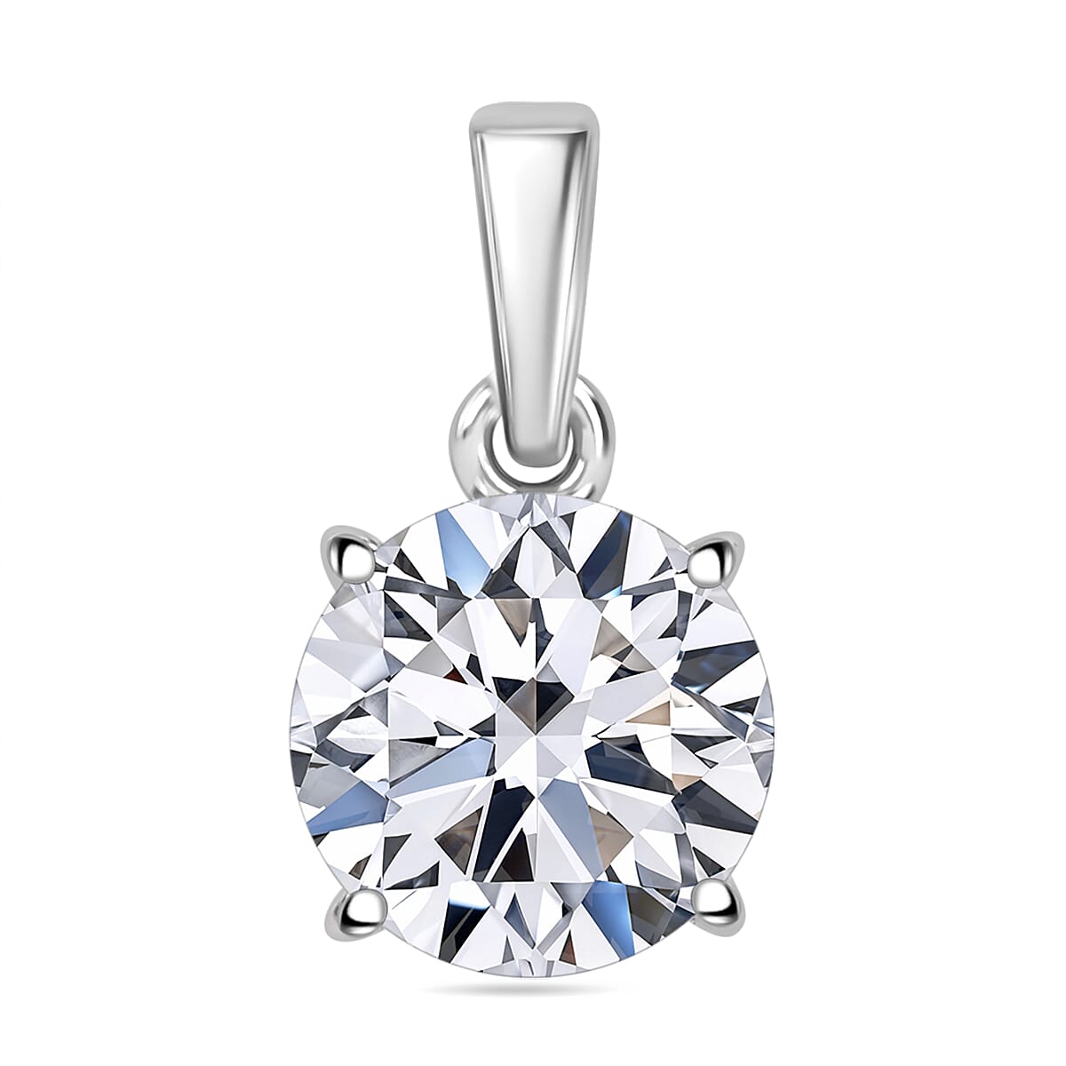 Luxuriant Diamond 9K White Gold SGL Certified Lab Grown Diamond (VS-E-F) Solitaire Pendant 2.00 Ct.