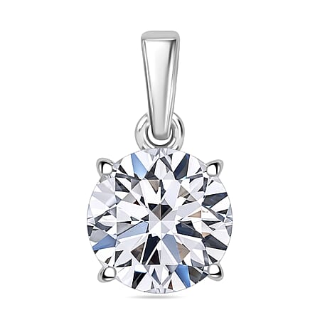 LUXURIANT 2 Ct. Lab Grown Diamond Solitaire Pendant in 9K White Gold