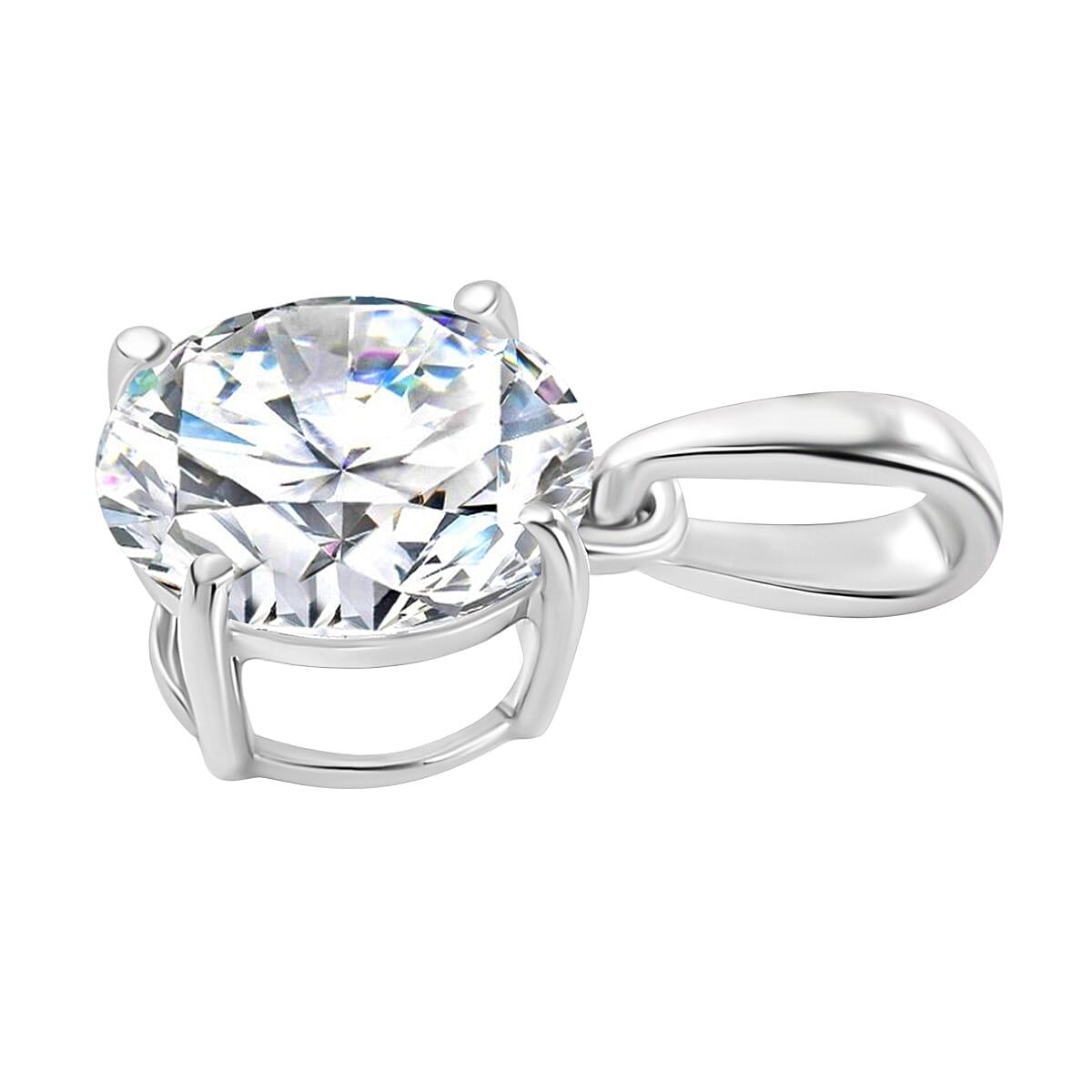 Luxuriant Diamond 9K White Gold SGL Certified Lab Grown Diamond (VS-E-F) Solitaire Pendant 2.00 Ct.