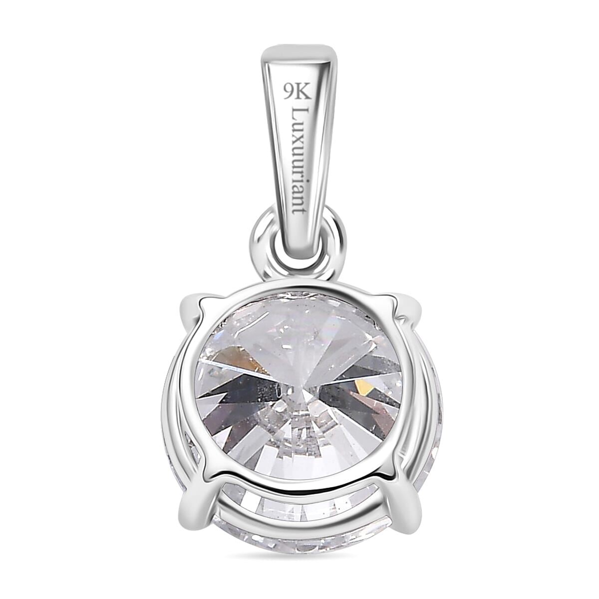 Luxuriant Diamond 9K White Gold SGL Certified Lab Grown Diamond (VS-E-F) Solitaire Pendant 2.00 Ct.