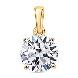 LUXURIANT 2 Ct. Lab Grown Diamond Solitaire Pendant in 9K Yellow Gold