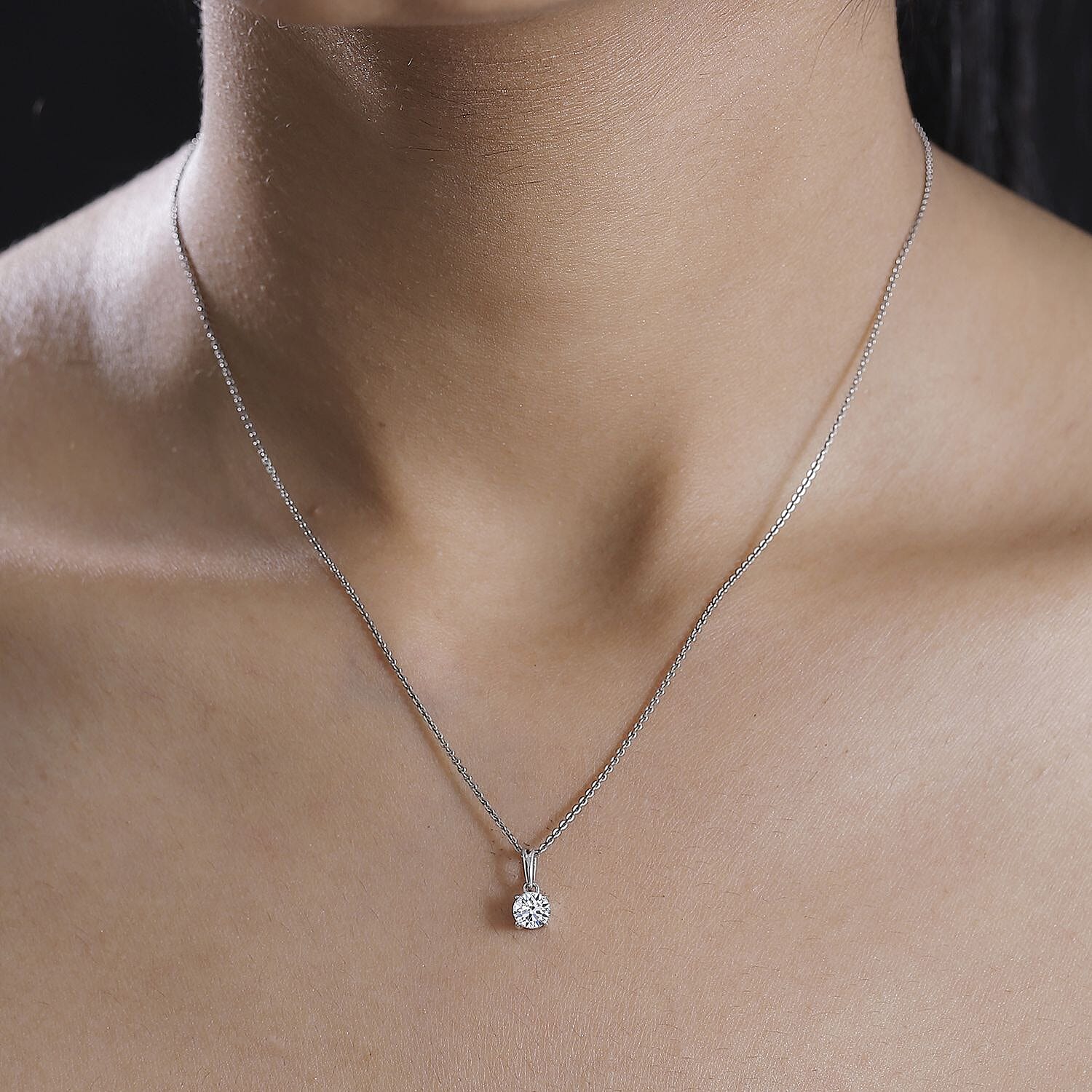 Luxuriant Diamond 18K White Gold Lab Grown Diamond SGL Certified EF, VS Solitaire Pendant 0.50cts