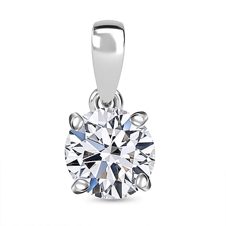 Luxuriant Diamond - 18K White Gold Lab Grown Diamond VS-EF Solitaire Pendant 1.02 ct.