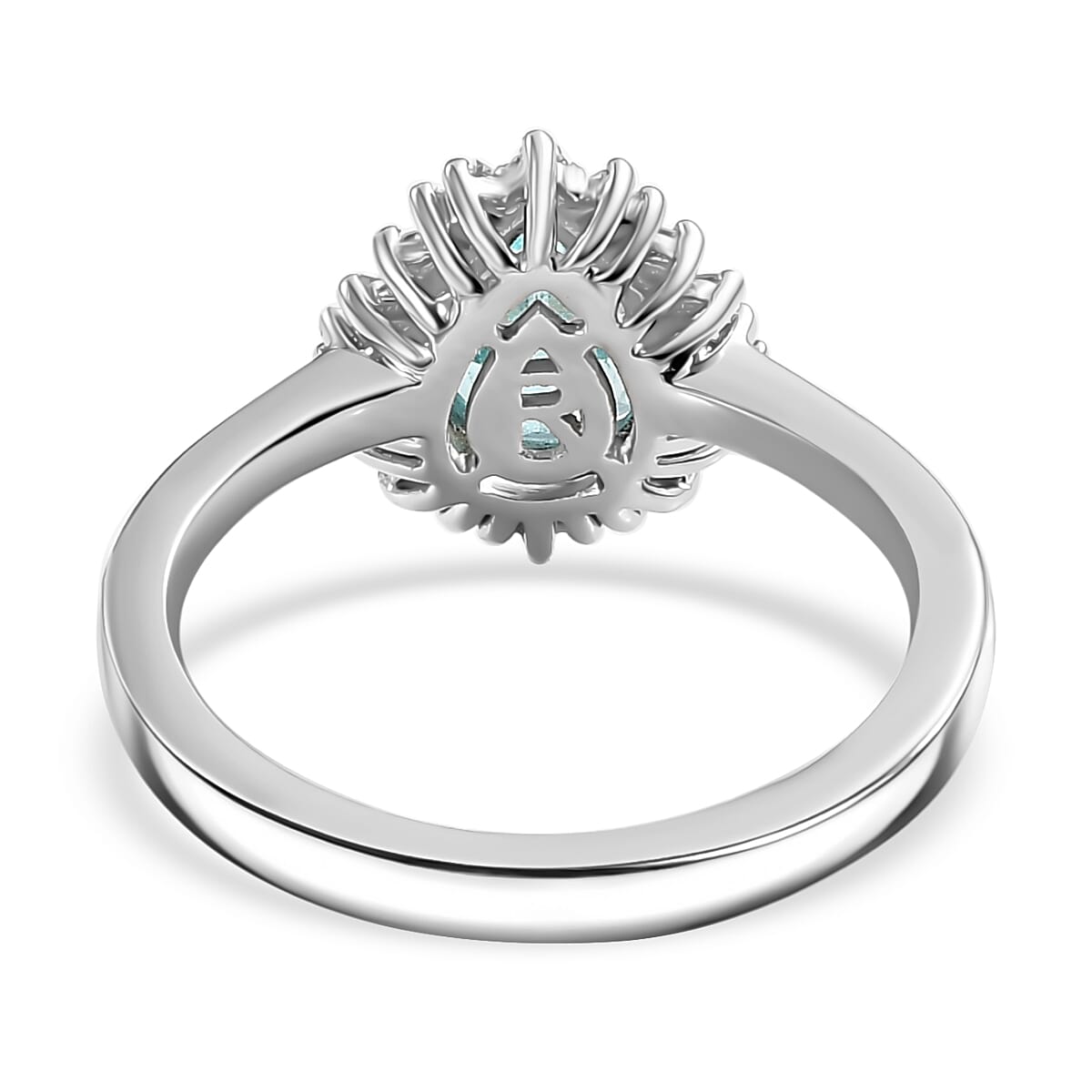 Rhapsody 950 Platinum AAAA Paraiba Tourmaline, White Diamond VS-E-F Solitaire Ring 1.34 Ct, Platinum Wt. 6 Gms.