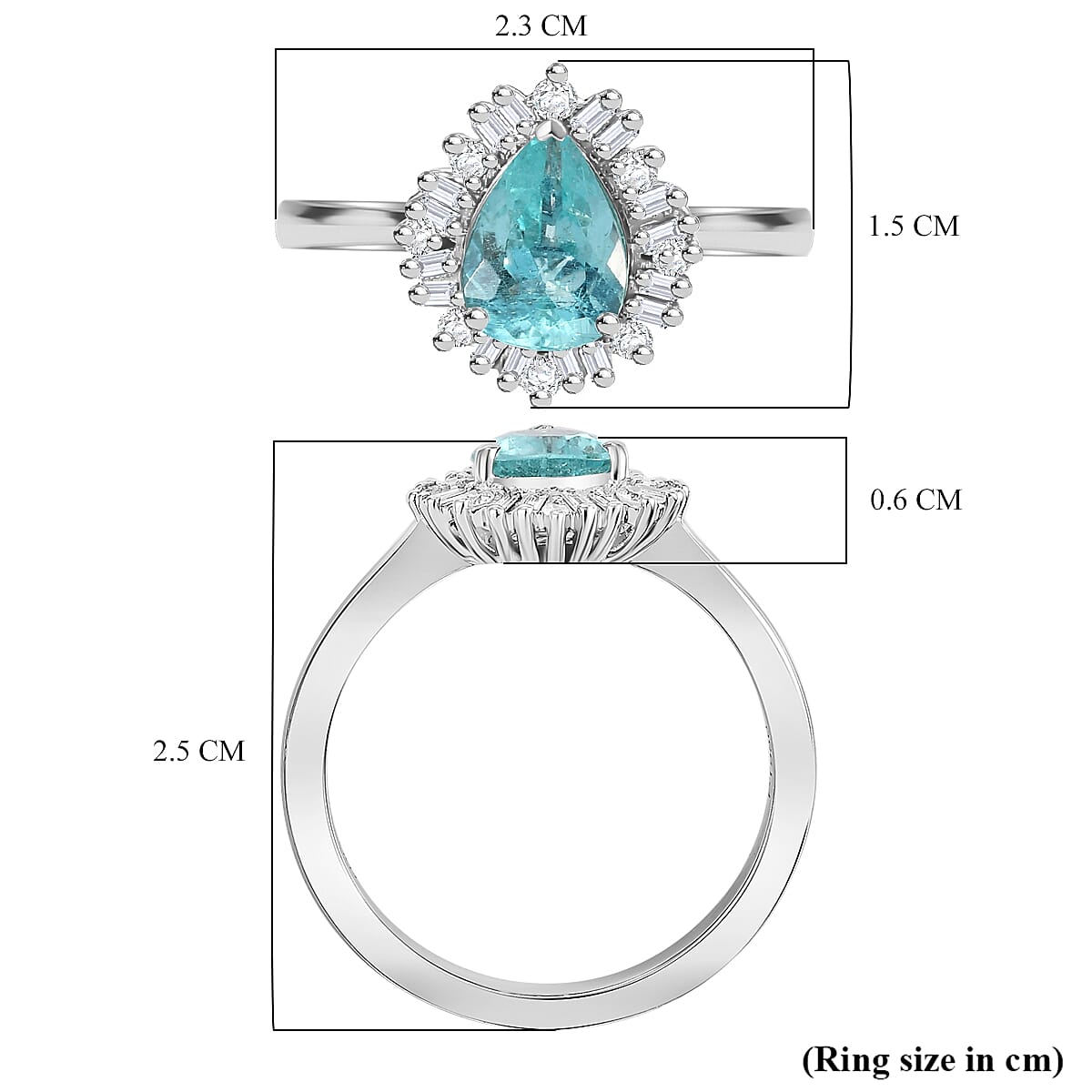 Rhapsody 950 Platinum AAAA Paraiba Tourmaline, White Diamond VS-E-F Solitaire Ring 1.34 Ct, Platinum Wt. 6 Gms.