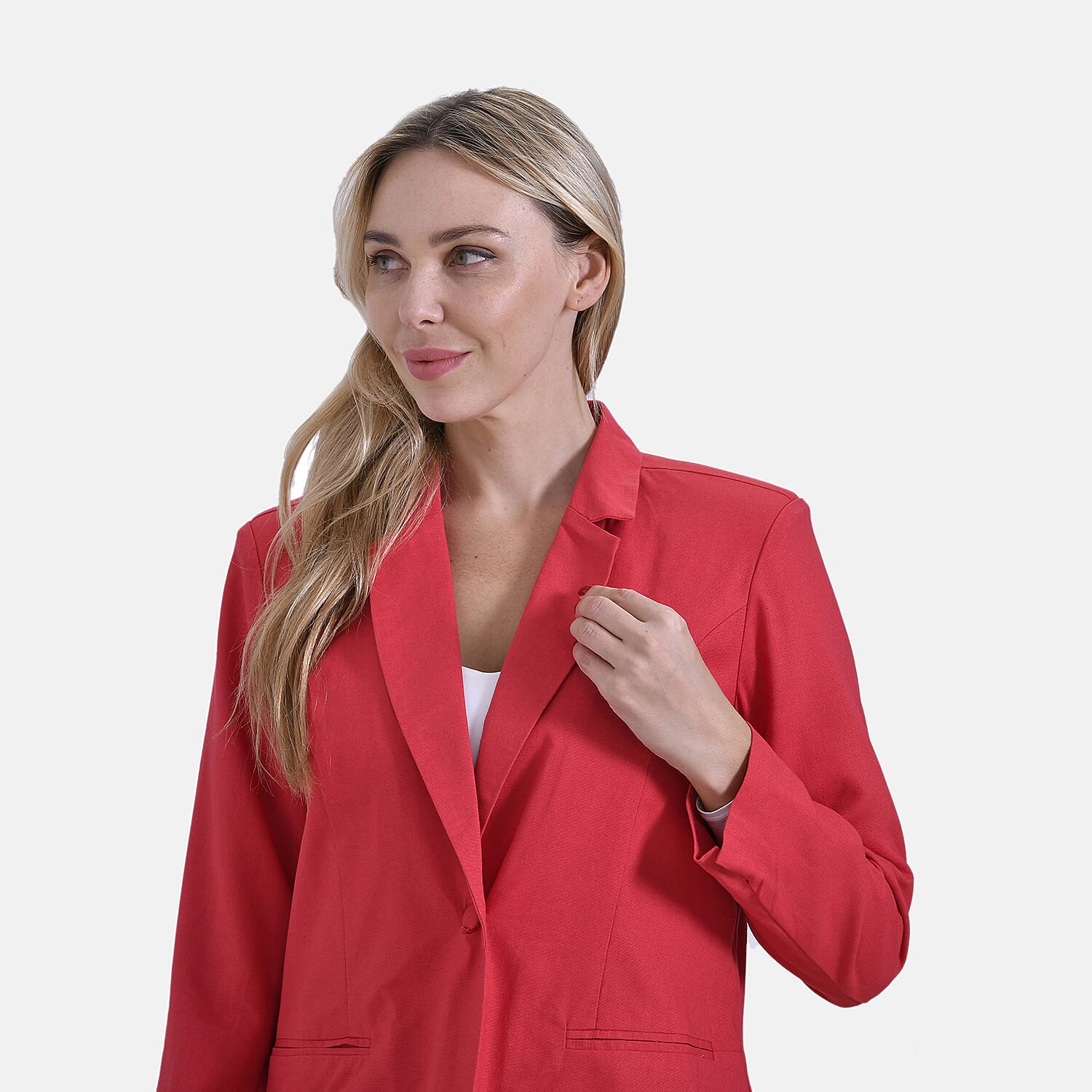 La Marey Classic Linen Blend Long Sleeves Blazer with Notched Collar