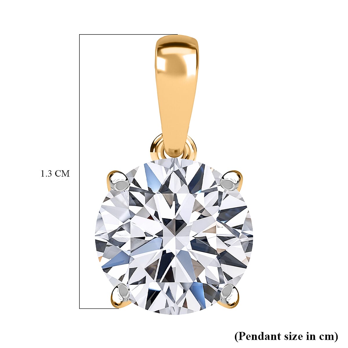 Luxuriant Diamond-1.5 Ct. Lab Grown Diamond Solitaire Pendant in 18K Yellow Gold