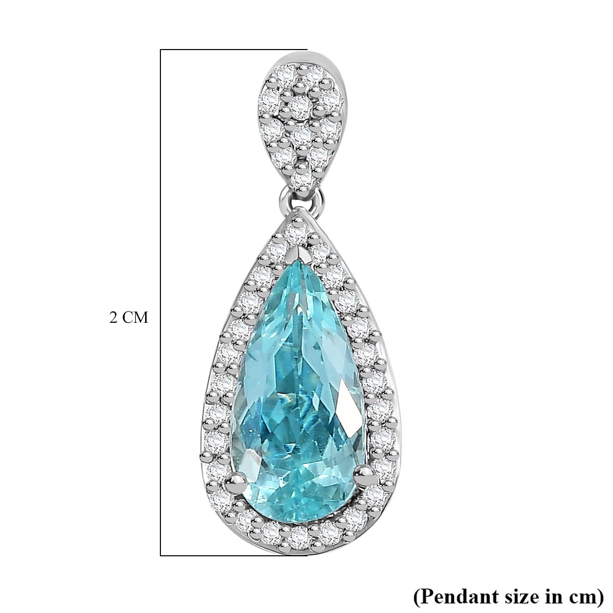 RHAPSODY 950 Platinum AAAA Paraiba Tourmaline & White Diamond VS-E-F Pendant 1.26 Ct.