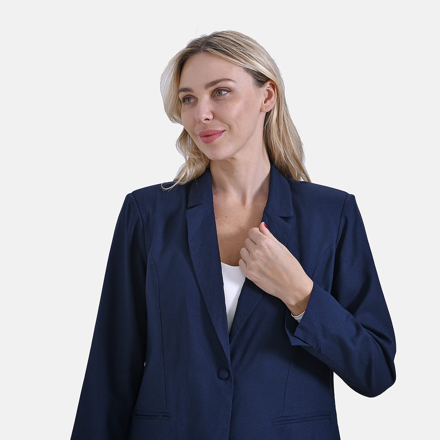 La Marey Classic Linen Blend Long Sleeves Blazer with Notched Collar La Marey Classic Linen Blend Long Sleeves Blazer with Notched Collar