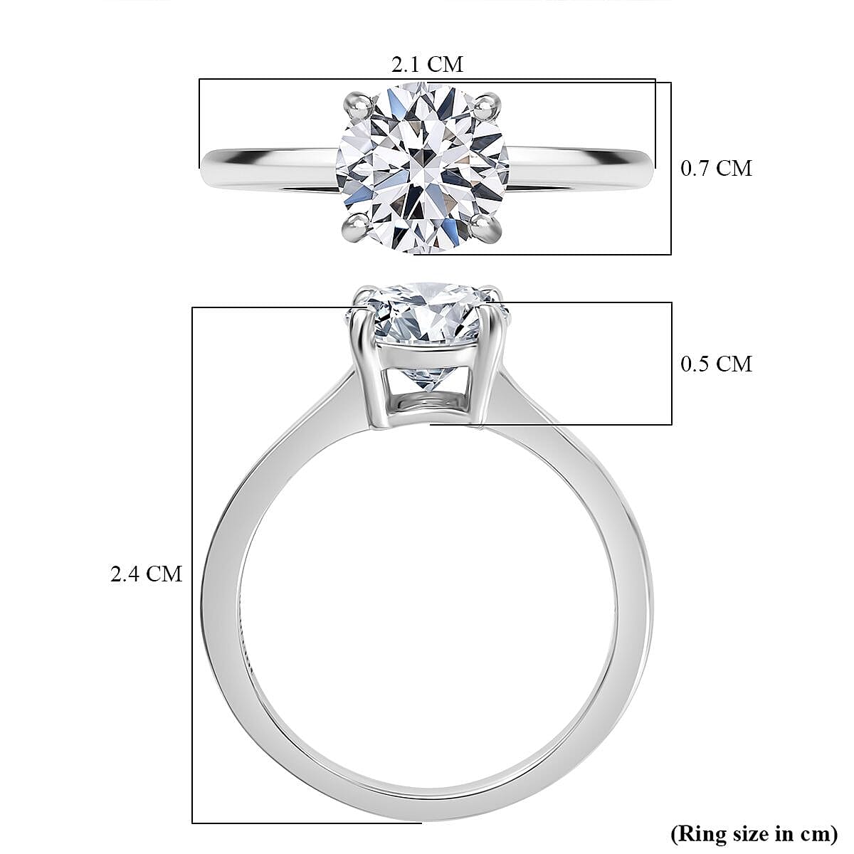 Luxuriant - 18K White Gold SGL Certified (VS-E-F) Lab Grown Diamond Solitaire Ring 1.00 Ct.