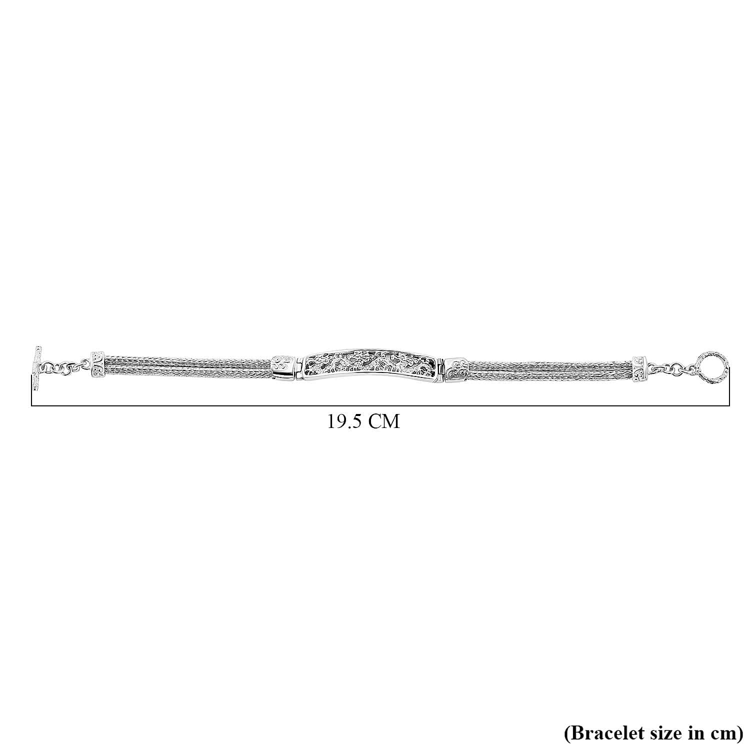 Sterling Silver Bracelet (Size - 7.5) with T - Bar Clasp, Silver Wt. 15.50 Gms. Sterling Silver Bracelet (Size - 7.5) with T - Bar Clasp, Silver Wt. 15.50 Gms.
