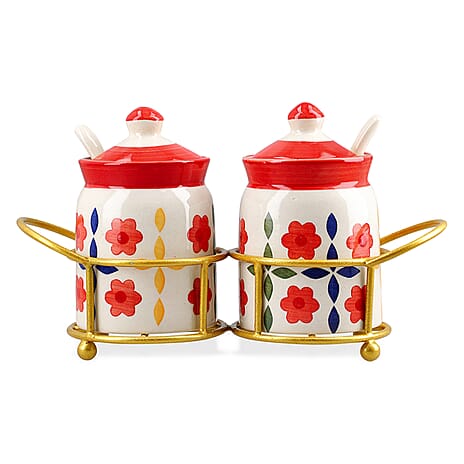 Glass Jar (Size - One Size) - Pink & Pink