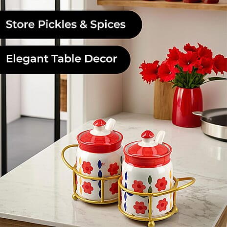 Glass Jar (Size - One Size) - Pink & Pink