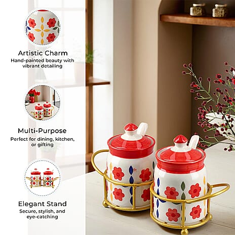 Glass Jar (Size - One Size) - Pink & Pink