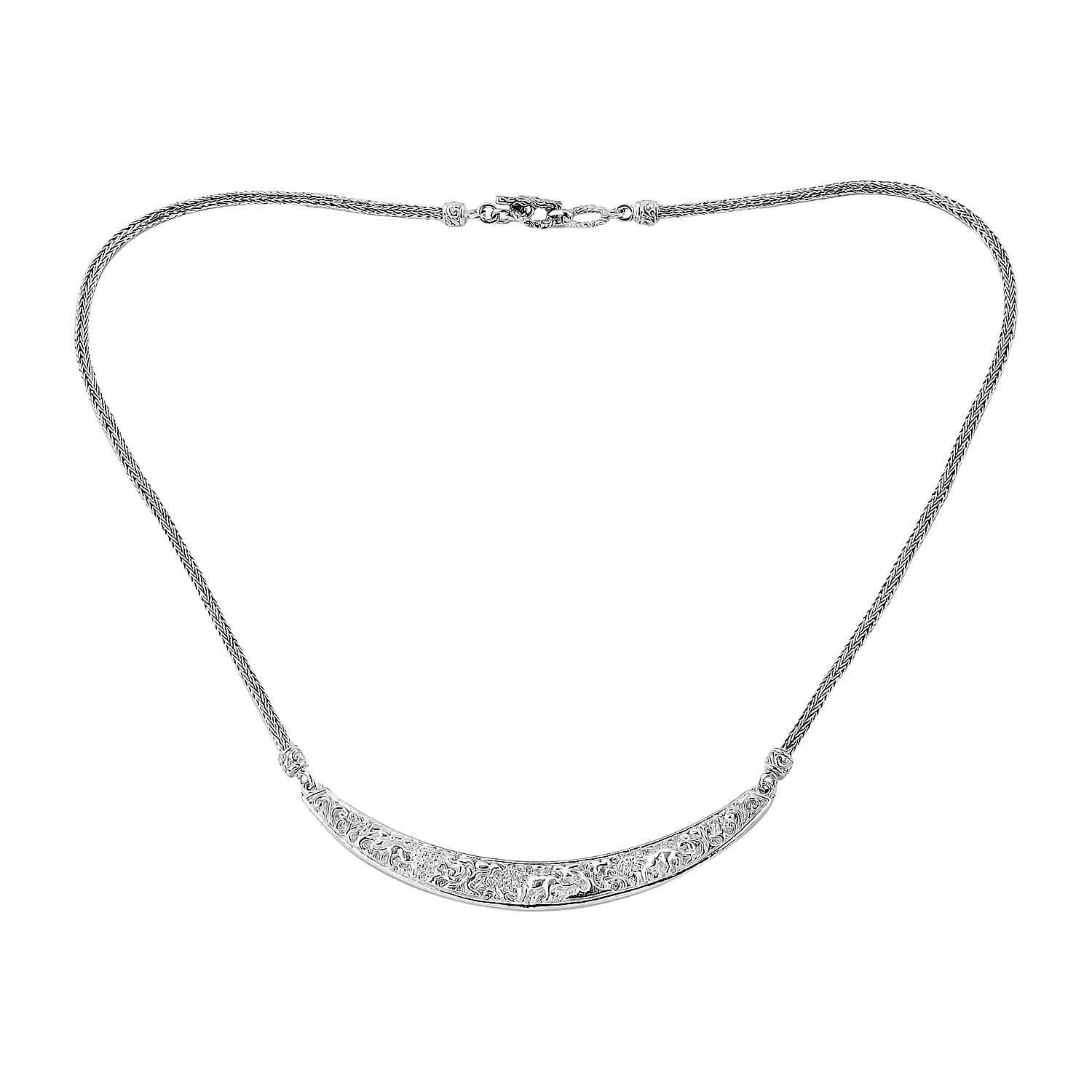Sterling Silver Necklace (Size - 20) with T - Bar Clasp, Silver Wt. 28.98 Gms.