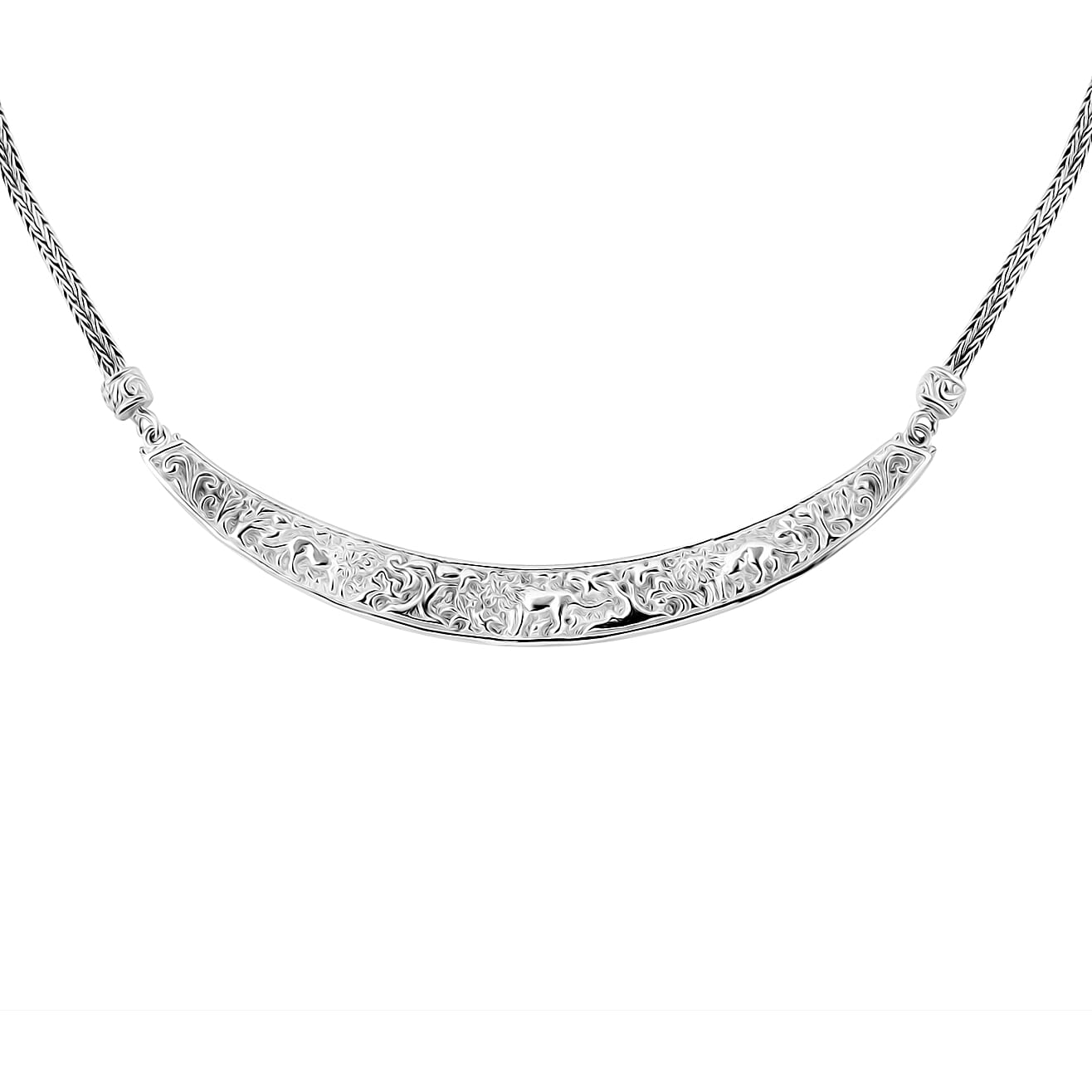 Sterling Silver Necklace (Size - 20) with T - Bar Clasp, Silver Wt. 28.98 Gms.