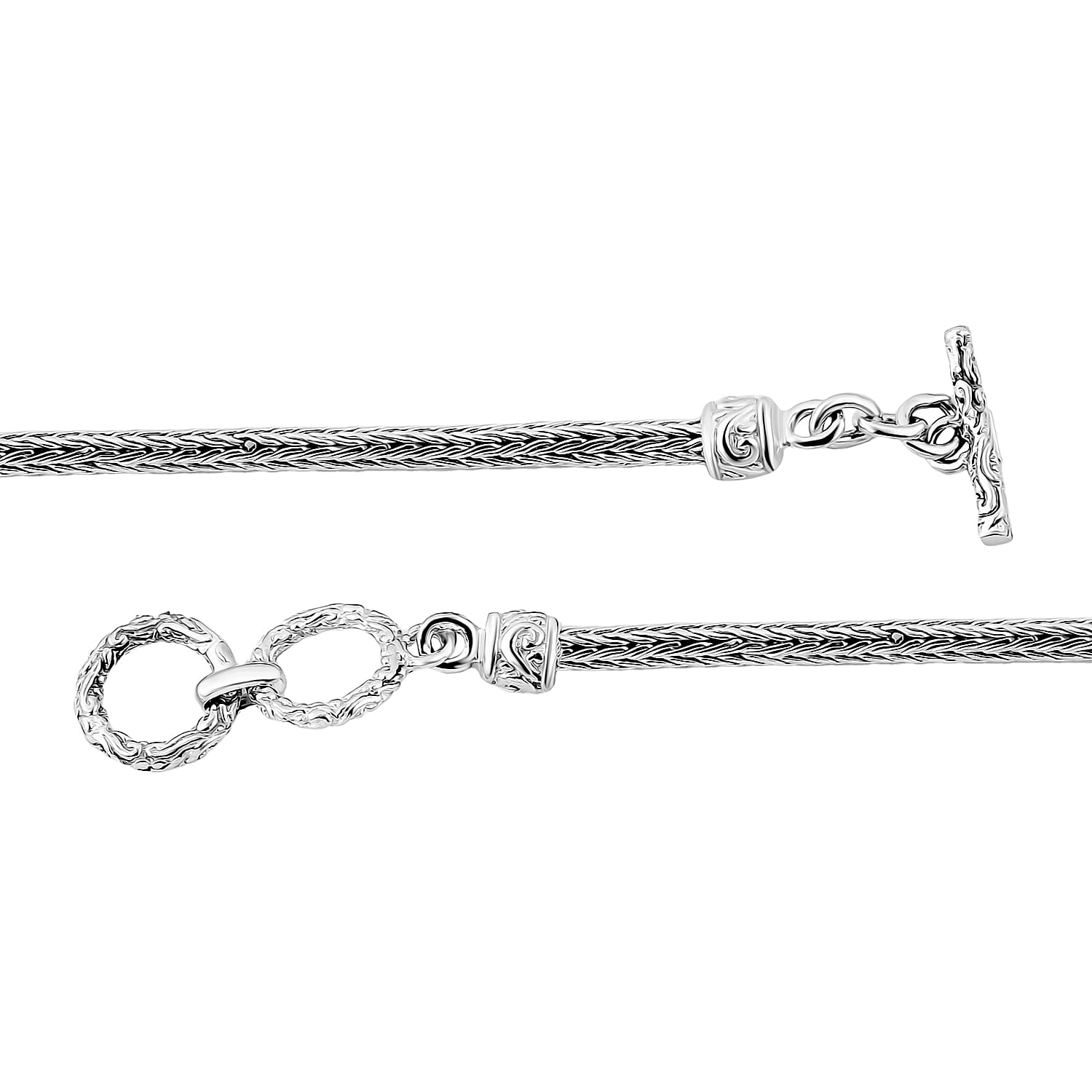 Sterling Silver Necklace (Size - 20) with T - Bar Clasp, Silver Wt. 28.98 Gms.
