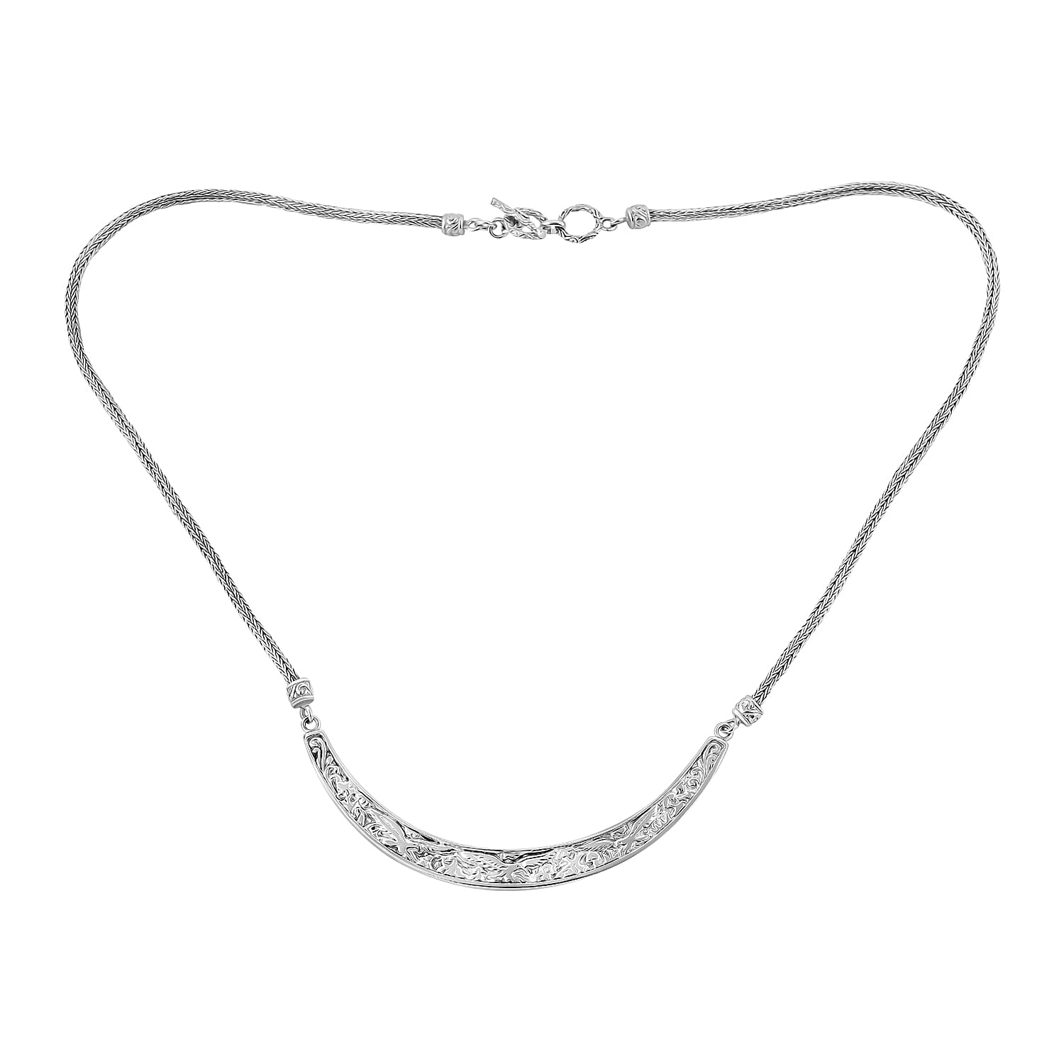 Sterling Silver Necklace (Size - 20) with T - Bar Clasp, Silver Wt. 27.56 Gms.