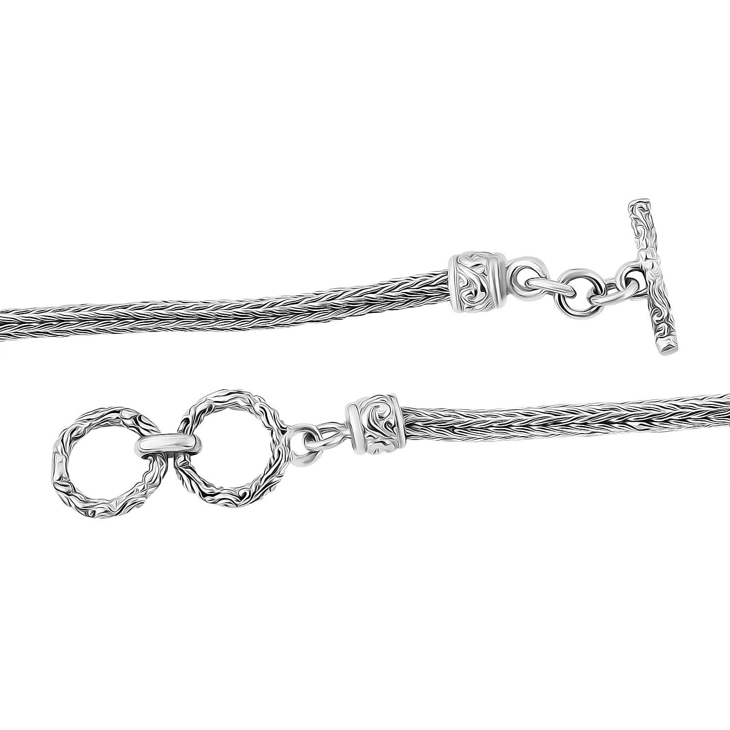 Sterling Silver Necklace (Size - 20) with T - Bar Clasp, Silver Wt. 27.56 Gms.