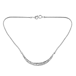 Sterling Silver Butterfly Pattern Necklace (Size - 20) with T-Bar Clasp