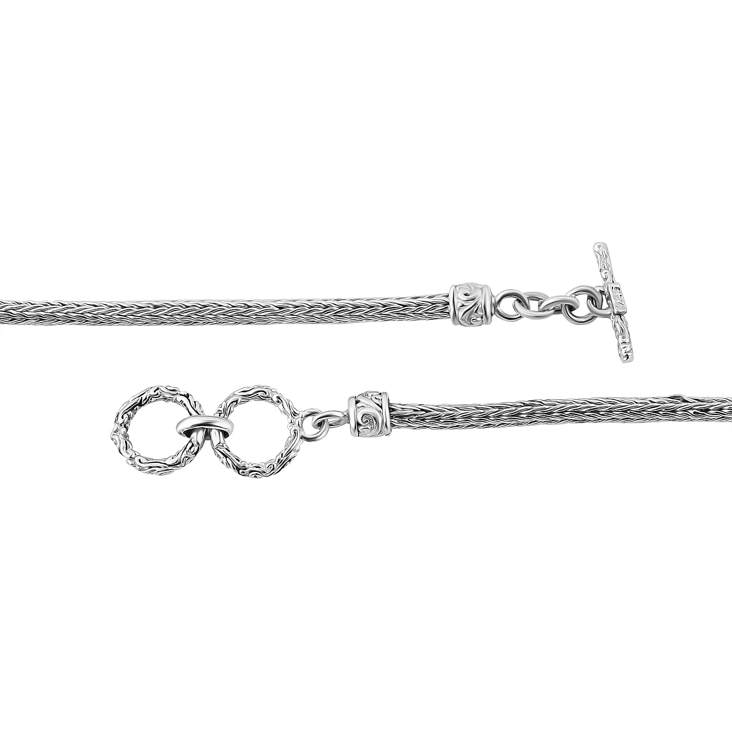 Sterling Silver Necklace (Size - 20) with T - Bar Clasp, Silver Wt. 26.90 Gms.
