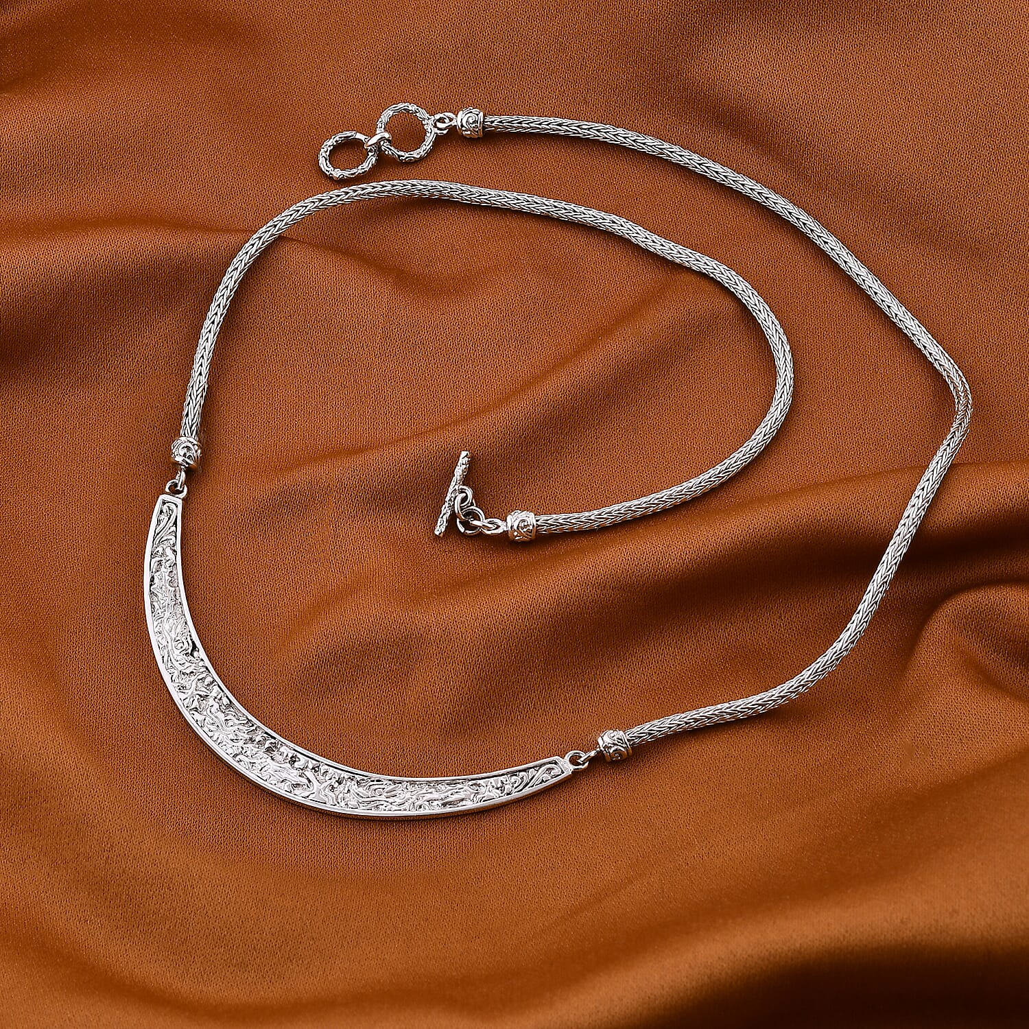 Sterling Silver Necklace (Size - 20) with T - Bar Clasp, Silver Wt. 26.53 Gms.
