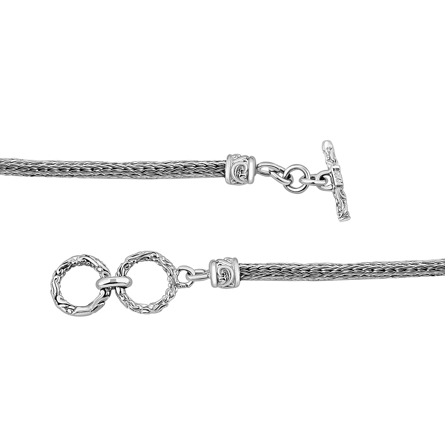 Sterling Silver Necklace (Size - 20) with T - Bar Clasp, Silver Wt. 26.53 Gms.