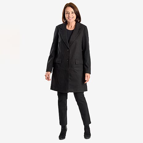 Close Out Deal Crombie Coat (Size 12) - Black