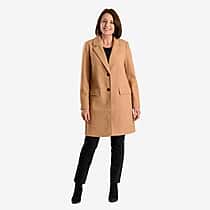 Midlength Knitted Stylish Collared Coat