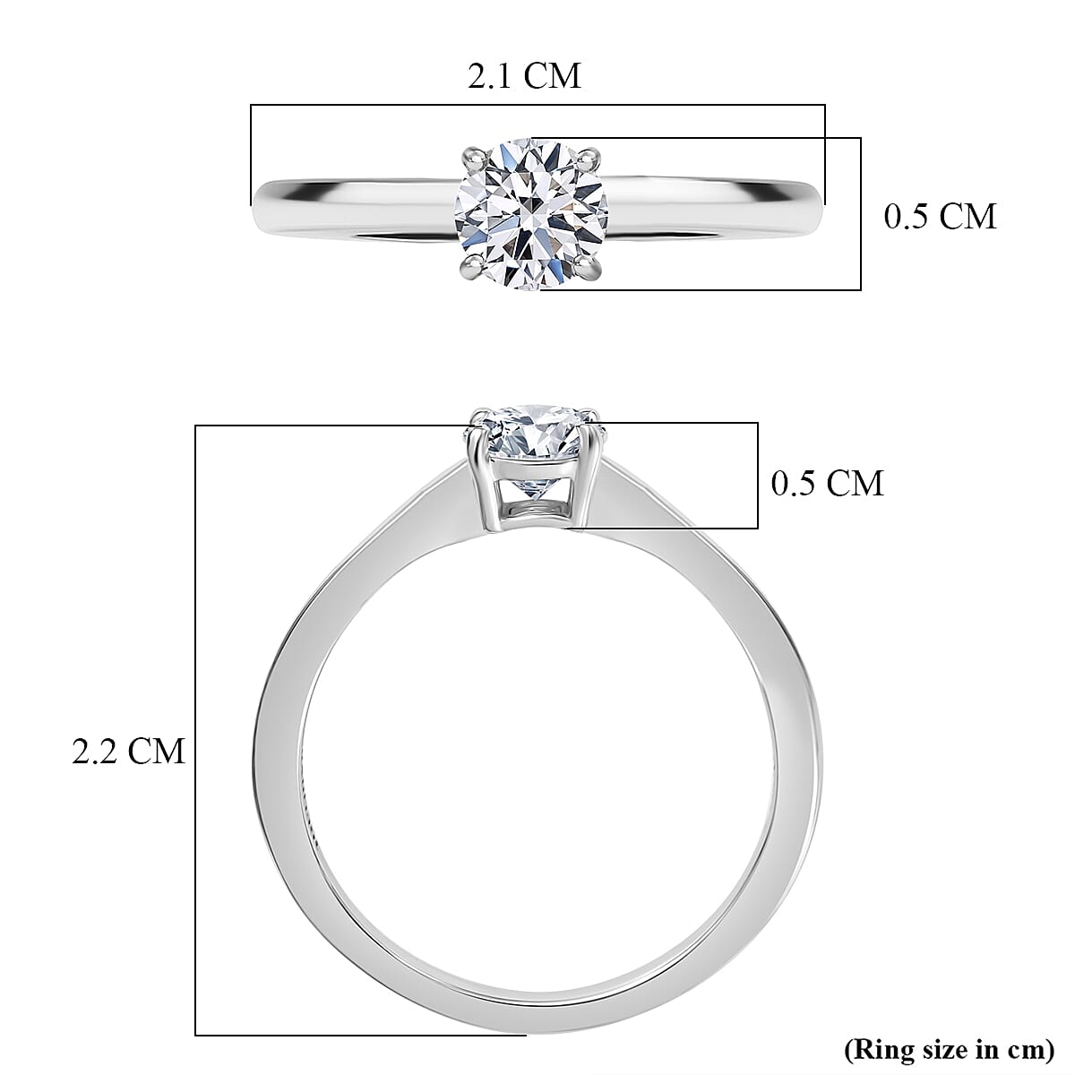 Luxuriant Diamond - 950 Platinum SGL Certified Lab Grown Diamond (VS-E-F) Solitaire Ring 0.50 Ct, Platinum Wt. 3.70 Gms