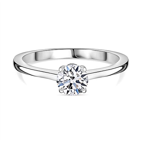 Luxuriant Diamond 9K White Gold SGL Certified Lab Grown Diamond (VS-E-F) Solitaire Ring 0.51 Ct.