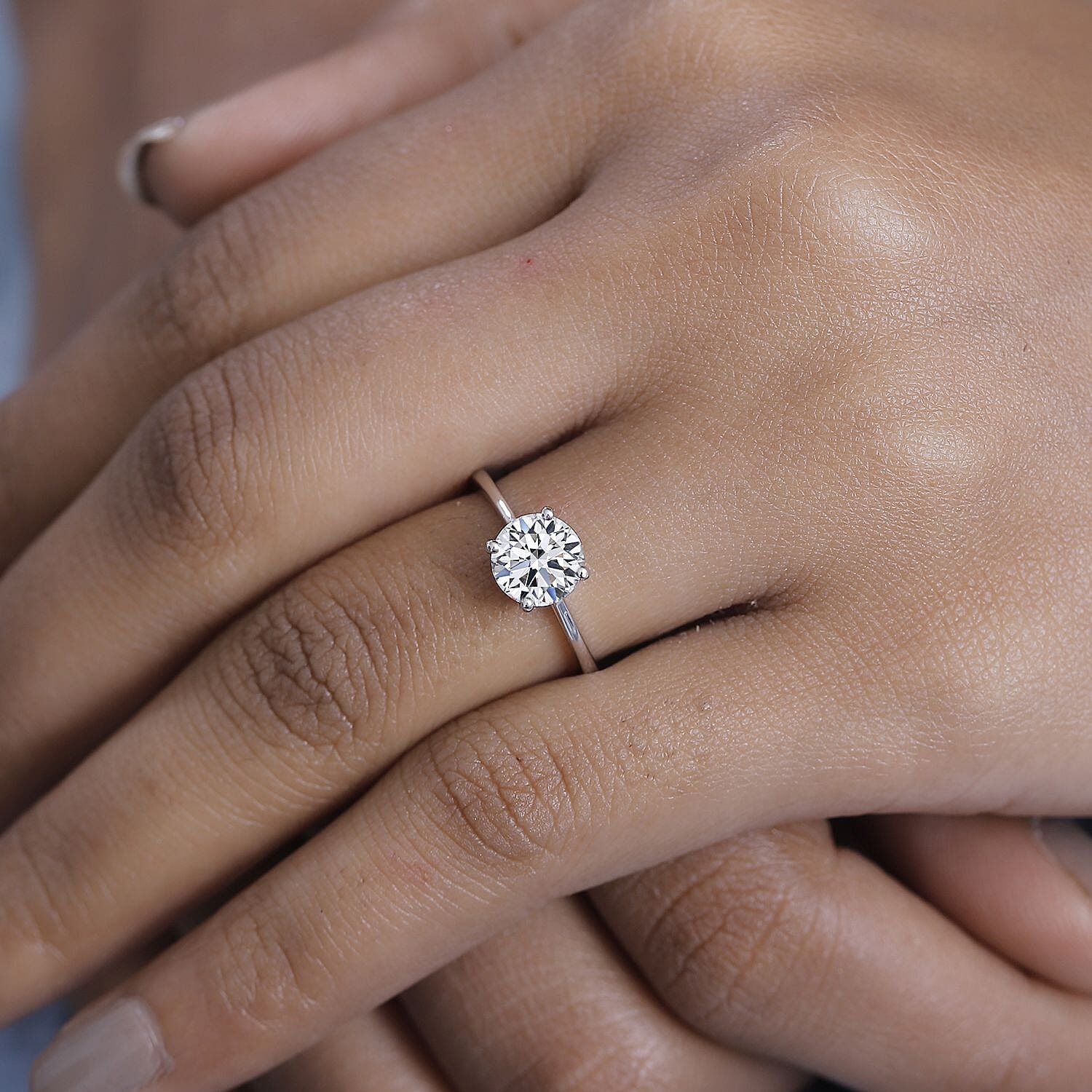 Luxuriant - 9K White Gold IGI Certified Lab Grown Diamond (VS-E-F) Solitaire Ring 1.59 Ct.