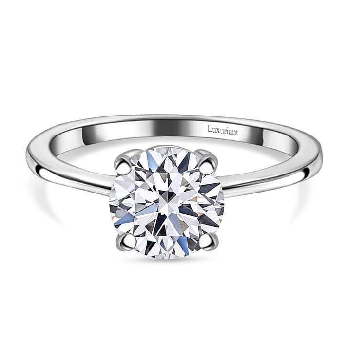 LUXURIANT 1.5 Ct. Lab Grown Diamond Solitaire Ring in 9K White Gold, SGL Certified