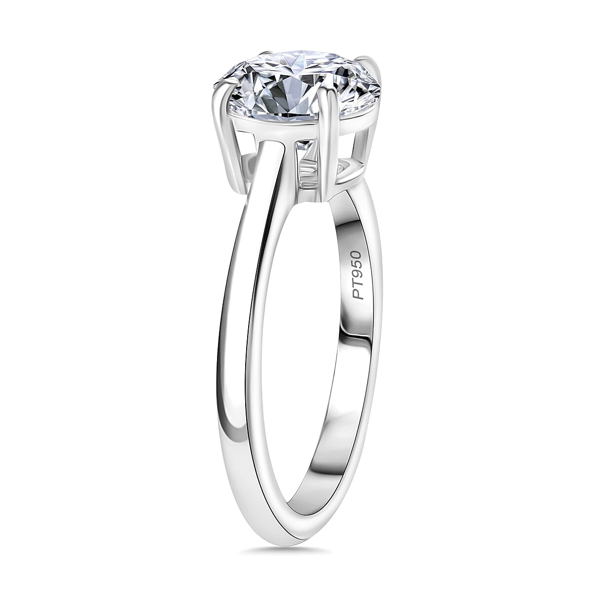 Luxuriant 950 Platinum SGL Certified Lab Grown Diamond (VS-EF) Solitaire Ring 2.04 Ct, Platinum Wt. 4.59 Gms.