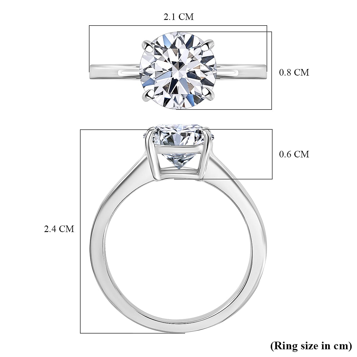 Luxuriant 950 Platinum SGL Certified Lab Grown Diamond (VS-EF) Solitaire Ring 2.04 Ct, Platinum Wt. 4.59 Gms.