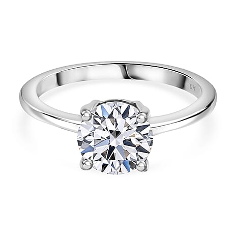Luxuriant Diamond 9K White Gold SGL Certified Lab Grown Diamond (VS-E-F) Solitaire Ring 2.03 Ct.
